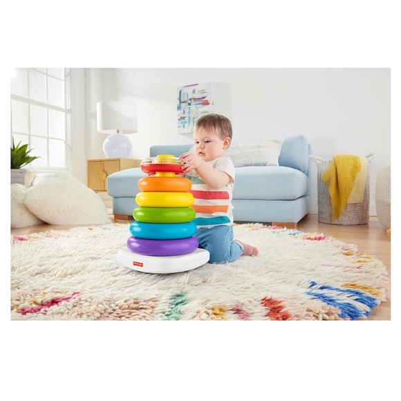 Fisher-Price Giant Rock-a-Stack w/ 6 Colorful Rings | Baby Learning Toy, Gift - Picture 4 of 6